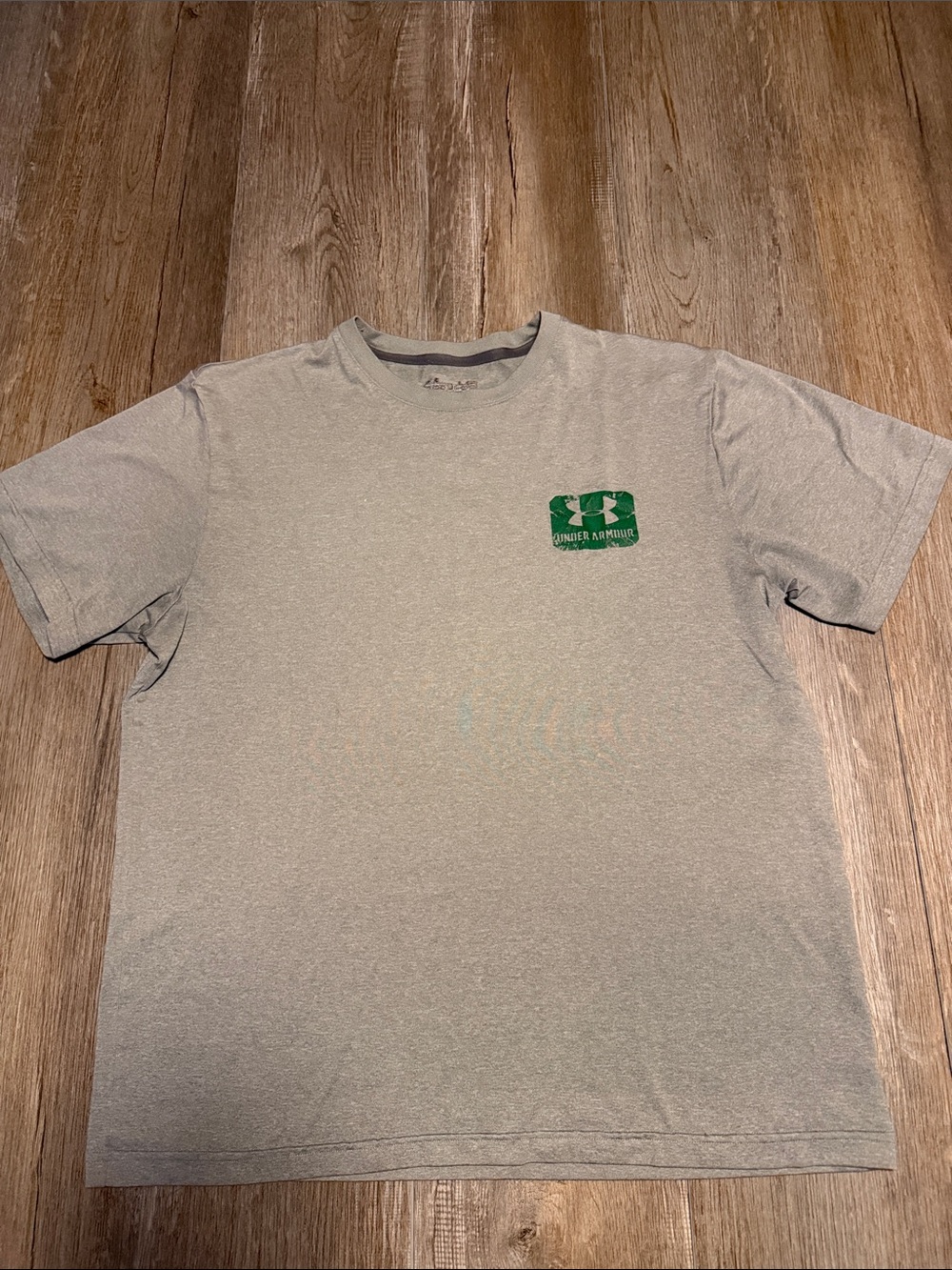 Under Armour Gray Short Sleeve Tee with Small Green Logo
